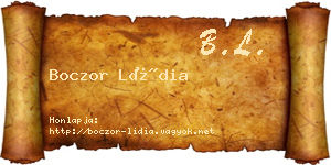 Boczor Lídia névjegykártya